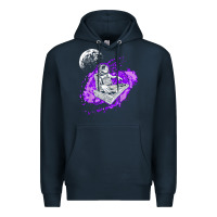 Navy techno astronaut electronic music rave festival raver t shirt Premium Hoodie - linhVisuals