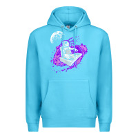 Ocean Blue techno astronaut electronic music rave festival raver t shirt Premium Hoodie - linhVisuals