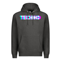 Charcoal Heather techno music t shirt Premium Hoodie - linhVisuals