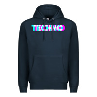 Navy techno music t shirt Premium Hoodie - linhVisuals