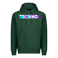 Sports Green techno music t shirt Premium Hoodie - linhVisuals