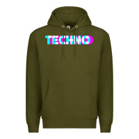 Army Green techno music t shirt Premium Hoodie - linhVisuals