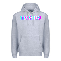 Heather Grey techno music t shirt Premium Hoodie - linhVisuals