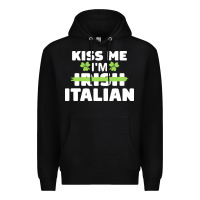 Black kiss me im italian t  shirt kiss me i'm irish italian patriotic st pat Premium Hoodie - linhVisuals