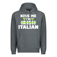 Rock kiss me im italian t  shirt kiss me i'm irish italian patriotic st pat Premium Hoodie - linhVisuals