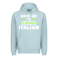 Blue Mist kiss me im italian t  shirt kiss me i'm irish italian patriotic st pat Premium Hoodie - linhVisuals