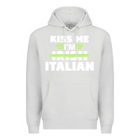 Dove Grey kiss me im italian t  shirt kiss me i'm irish italian patriotic st pat Premium Hoodie - linhVisuals