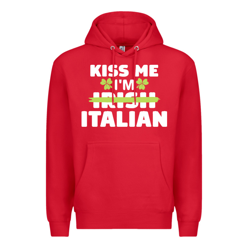 Kiss Me Im Italian T  Shirt Kiss Me I'm Irish Italian Patriotic St Pat Premium Hoodie by linhVisuals | Teevron