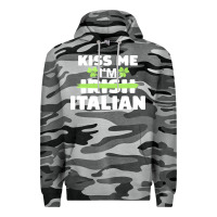 Slate Camo kiss me im italian t  shirt kiss me i'm irish italian patriotic st pat Premium Hoodie - linhVisuals