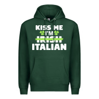 Sports Green kiss me im italian t  shirt kiss me i'm irish italian patriotic st pat Premium Hoodie - linhVisuals