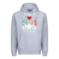 Heather Grey trance music retro vintage dj gift t shirt Premium Hoodie - linhVisuals