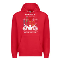 Red trance music retro vintage dj gift t shirt Premium Hoodie - linhVisuals