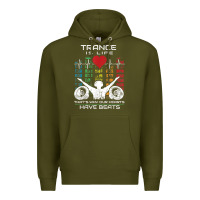 Army Green trance music retro vintage dj gift t shirt Premium Hoodie - linhVisuals