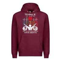 Burgundy trance music retro vintage dj gift t shirt Premium Hoodie - linhVisuals