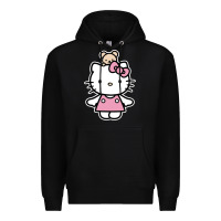 Black kitty Premium Hoodie - linhVisuals