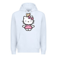 White kitty Premium Hoodie - linhVisuals