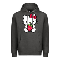 Charcoal Heather kitty Premium Hoodie - linhVisuals