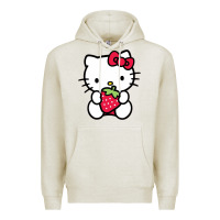 Oatmeal Heather kitty Premium Hoodie - linhVisuals