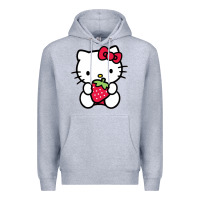 Heather Grey kitty Premium Hoodie - linhVisuals