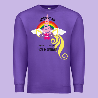 Unicorns Are Born In September Premium Sweatshirt Designed By Bettercallsaul
