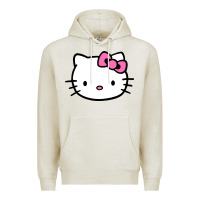 Oatmeal Heather kitty Premium Hoodie - linhVisuals