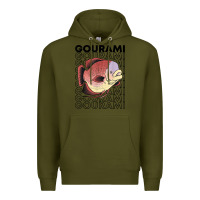 Army Green giant gourami fish 80's monster fish keeper tropical fish t shirt Premium Hoodie - linhVisuals