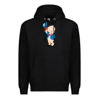 Black porky pig Premium Hoodie - linhVisuals