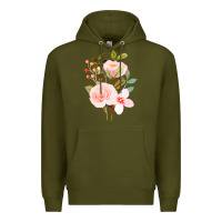 Army Green Bouquet Floral Premium Hoodie - linhVisuals