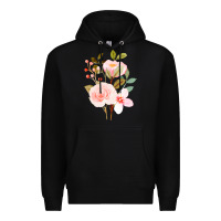 Black Bouquet Floral Premium Hoodie - linhVisuals