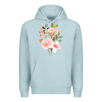 Blue Mist Bouquet Floral Premium Hoodie - linhVisuals