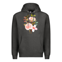 Charcoal Heather Bouquet Floral Premium Hoodie - linhVisuals