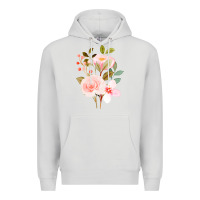 Dove Grey Bouquet Floral Premium Hoodie - linhVisuals
