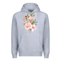 Heather Grey Bouquet Floral Premium Hoodie - linhVisuals