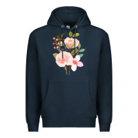 Navy Bouquet Floral Premium Hoodie - linhVisuals