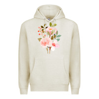 Oatmeal Heather Bouquet Floral Premium Hoodie - linhVisuals