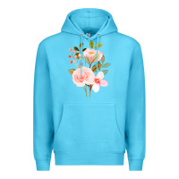 Ocean Blue Bouquet Floral Premium Hoodie - linhVisuals