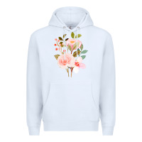 White Bouquet Floral Premium Hoodie - linhVisuals