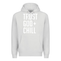Dove Grey trust god and chill tee vintage pullover hoodie Premium Hoodie - linhVisuals