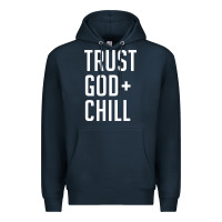 Navy trust god and chill tee vintage pullover hoodie Premium Hoodie - linhVisuals