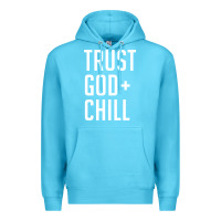 Ocean Blue trust god and chill tee vintage pullover hoodie Premium Hoodie - linhVisuals