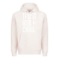 Pale Pink trust god and chill tee vintage pullover hoodie Premium Hoodie - linhVisuals