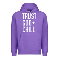 Purple trust god and chill tee vintage pullover hoodie Premium Hoodie - linhVisuals
