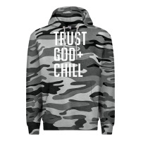 Trust God And Chill Tee Vintage Pullover Hoodie Premium Hoodie | Teevron