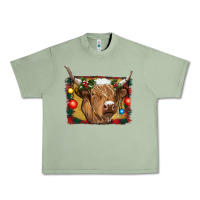 Oil Green highland cow christmas Urban Heavy Tee - RanaPortraitStore