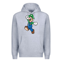 Heather Grey luigi Premium Hoodie - linhVisuals
