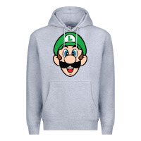 Heather Grey luigi Premium Hoodie - linhVisuals