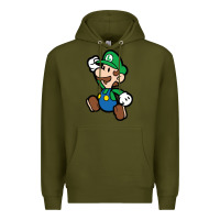 Army Green paper luigi Premium Hoodie - linhVisuals