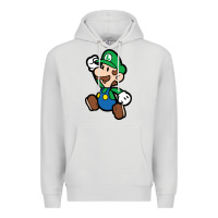 Dove Grey paper luigi Premium Hoodie - linhVisuals