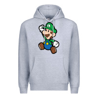 Heather Grey paper luigi Premium Hoodie - linhVisuals