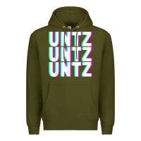 Army Green untz untz untz techno dubstep riddim raver dj party t shirt Premium Hoodie - linhVisuals